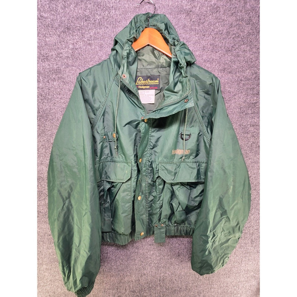 Lakestream Hodgman Vintage Fly Fishing Wading Jacket Green Mens Large 3955